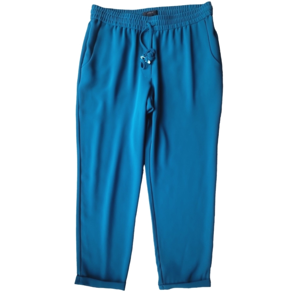 J Crew Straight Leg Jogger Style Pant, Size 8, Color Teal